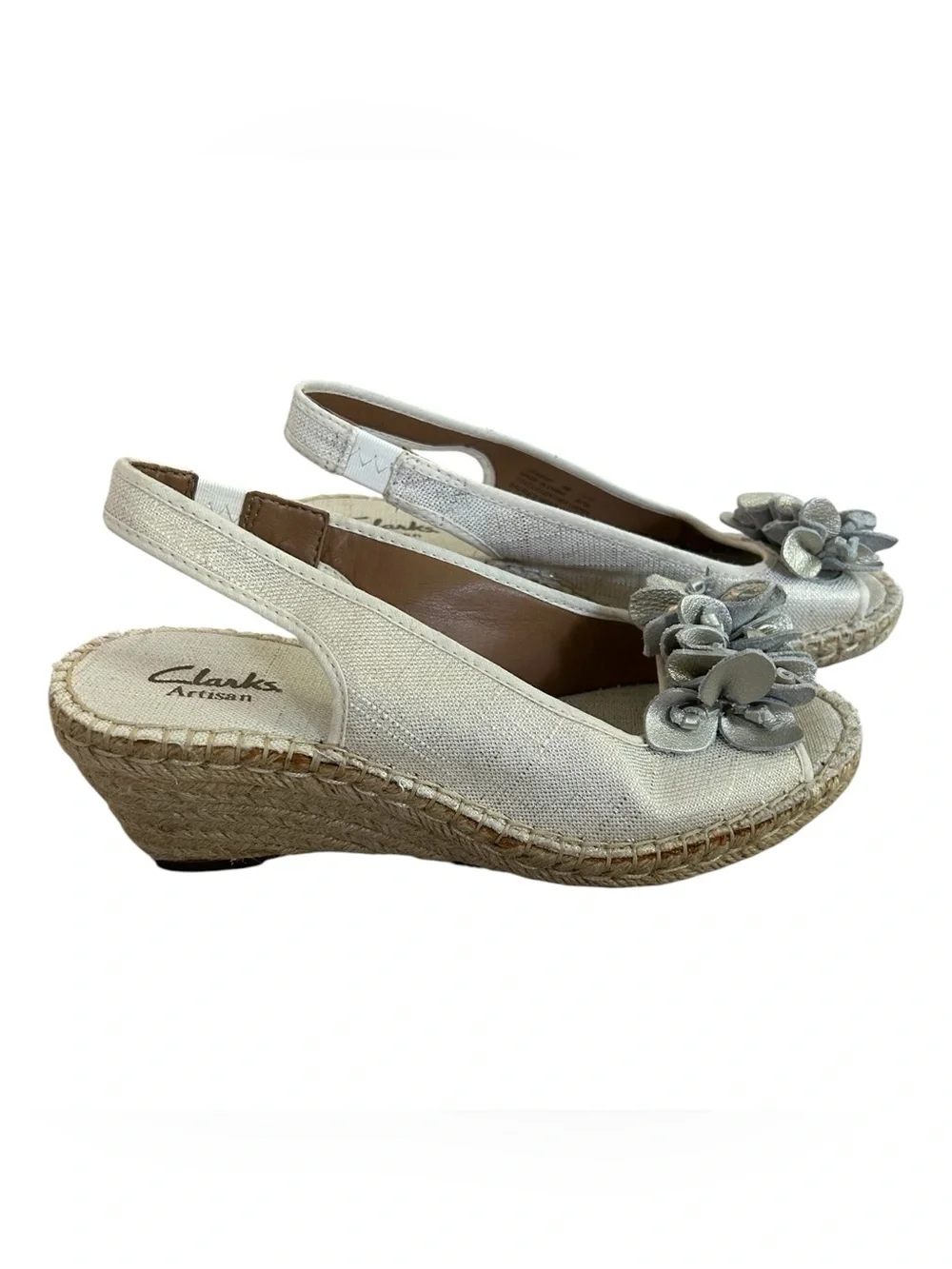 CLARKS Artisan Petrina Corra Espadrille Wedge Sandals Sz 6 Boho Resort Travel